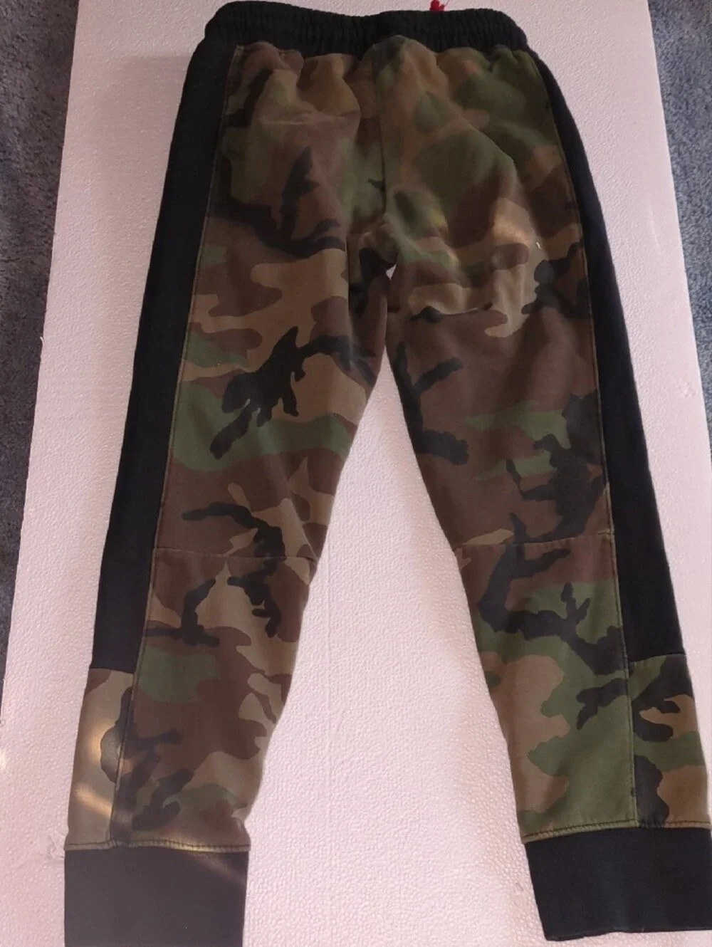 Nike Kids Camo Joggers with Black Panels and Red Drawstring Small 8-10 Yrs